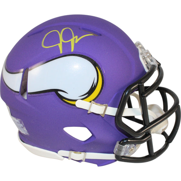 Justin Jefferson Autographed Minnesota Vikings Mini Helmet Beckett Witness 51003
