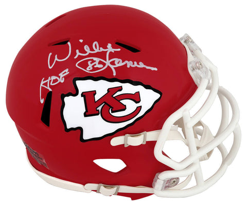 Willie Lanier Signed Chiefs T/B Riddell Speed Mini Helmet w/HOF - (SCHWARTZ COA)