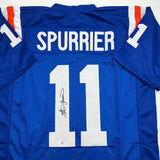 Autographed/Signed Steve Spurrier Florida Blue College Football Jersey JSA COA