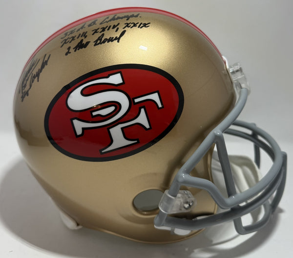 JOHN TAYLOR Signed Full Size 49ers Riddell Replica Helmet AUTO - BAS