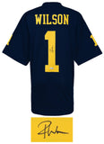 Roman Wilson (MICHIGAN) Signed Navy Custom College Football Jersey (BECKETT COA)