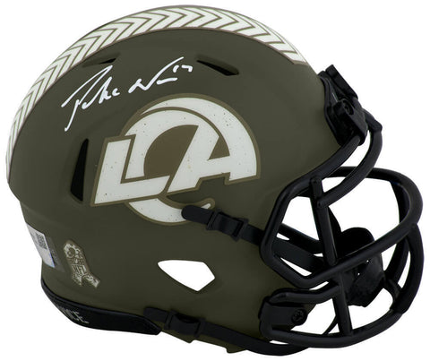 Puka Nacua Signed Los Angeles Rams SALUTE Riddell Speed Mini Helmet - (Fanatics)