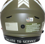 Randy Moss Signed Minnesota Vikings SpeedFlex Salute insc Helmet BAS 40225