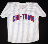 Michael Busch Signed Chicago Cubs Chi Town Pinstriped Jersey (Beckett) 1st Base