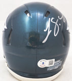 LESEAN MCCOY AUTOGRAPHED EAGLES GREEN SPEED MINI HELMET BECKETT WITNESS 223739