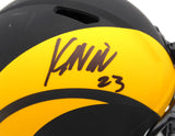 Kyren Williams Autographed Eclipse Black Full Size Helmet Rams Beckett BM06073