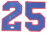 Rafael Palmeiro Signed Texas Rangers Majestic Jersey (JSA) 500 HR/ 3000 Hit Club