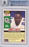 Emmitt Smith Signed 1990 Score Supplemental #101 (Grade 10) Slabbed BAS 39905
