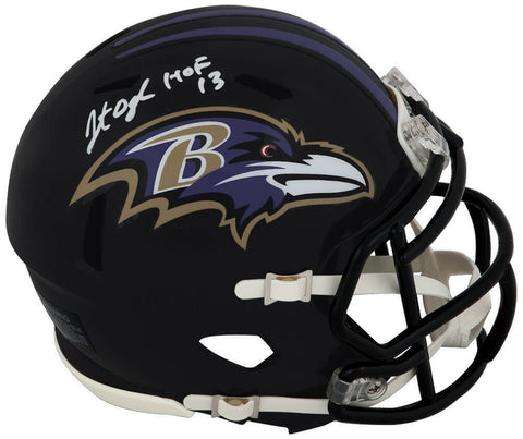 Jonathan Ogden Signed Ravens Riddell Speed Mini Helmet w/HOF'13 - (SCHWARTZ COA)