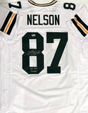 JORDY NELSON - Packers Signed Custom Replica White Jersey AUTO w/ XLV Champs BAS