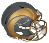Puka Nacua Autographed Rams 'Slate' Full Size Speed Helmet Fanatics
