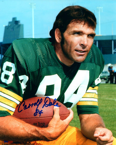Packers CARROLL DALE Signed 8x10 Photo #2 AUTO - SB I & II Champ