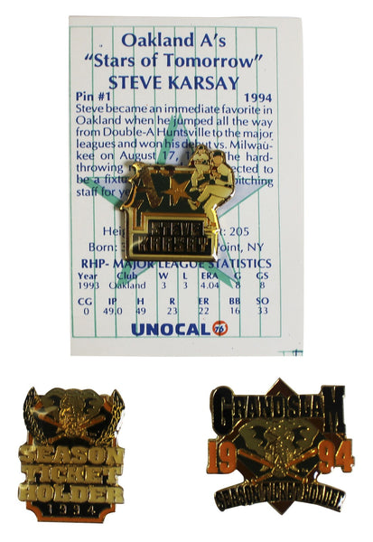 Athletics 1994 Season Collector Pin Set Un-signed 2
