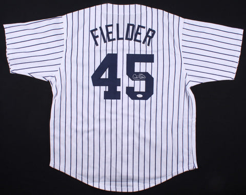 Cecil Fielder Signed New York Yankees Pinstriped Jersey (JSA COA) 3x All Star