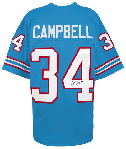 Earl Campbell Signed Blue T/B Custom Football Jersey -(SCHWARTZ SPORTS COA)