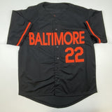 Autographed/Signed Jim Palmer HOF 1990 Baltimore Black Jersey JSA COA