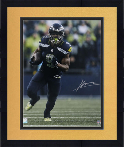 Framed Kenneth Walker III Seattle Seahawks Signed 16" x 20" Running Photo
