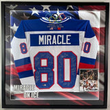 1980 Team USA 'MIRACLE' Hockey Jersey - 18 Autographs Custom LED Lighted Frame