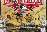 Johnny Bench and Pete Rose Signed 2015 All-Star Magazine with 2 Additional Sigs