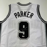 Autographed/Signed Tony Parker San Antonio White Basketball Jersey Beckett COA