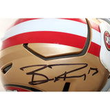 Purdy Kittle Signed 49ers Helmet Speedflex "Throw me the Ball Brock" BAS 58566