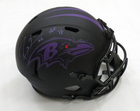 Ray Lewis Autographed Baltimore Ravens Eclipse Replica Helmet W/ HOF 18 Beckett