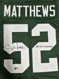 CLAY MATTHEWS Signed Replica Green Jersey w/ XLV Script- Green Bay Packers - BAS