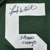 Autographed/Signed Frank Winters SB XXXI Champs Green Bay Green Jersey JSA COA