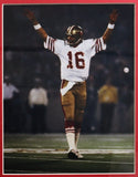 Joe Montana Signed San Francisco 49ers 35x43 Framed Jersey (JSA) 8xPro Bowl Q.B.