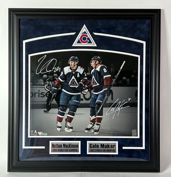 Nathan MacKinnon & Cale Makar Dual Autographed 16x20 Photo Framed Fanatics COA