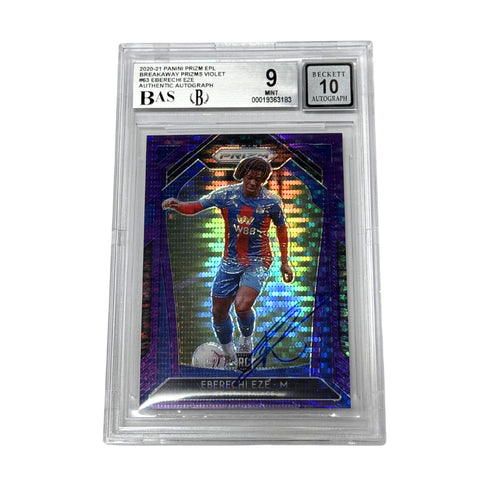Eberechi Eze Signed 2020-21 Panini Prizm EPL Violet /99 Rookie - BGS 9 AUTO 10
