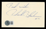 Mavericks Rolando Blackman "Best Wishes" Signed 3x5 Index Card BAS #BT03576