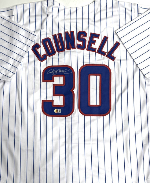 Chicago Cubs CRAIG COUNSELL Signed Custom Replica Pinstripe Jersey AUTO - BAS