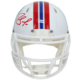Randy Moss Autographed New England Patriots Throwback Speed Mini Helmet Beckett