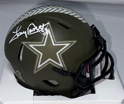 Cowboys Hall of Famer TONY DORSETT Signed SALUTE Speed Mini Helmet AUTO - JSA