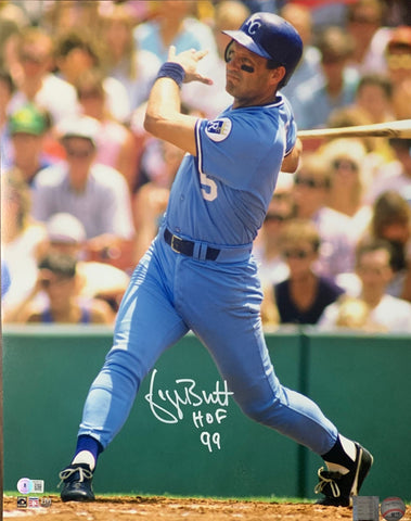 KC Royals GEORGE BRETT Signed 16x20 AUTO Photo #7 w/ "HOF '92" AUTO - BAS