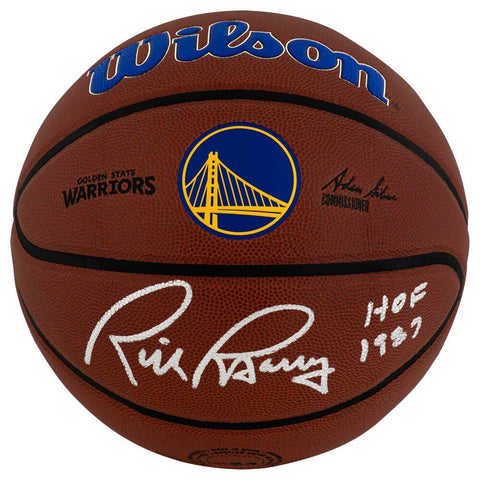 Rick Barry Signed Warriors Logo Wilson Alliance NBA Basketball w/HOF - (SS COA)