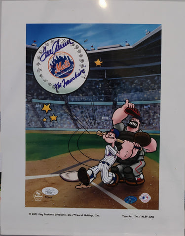 Tom Seaver Autographed New York Mets Popeye Art 11x14 Photo -- JSA COA