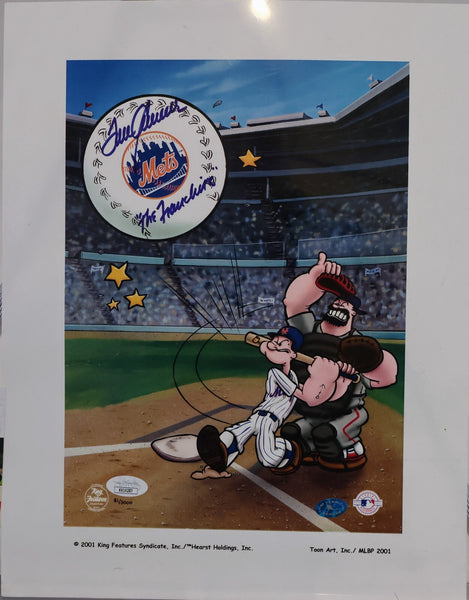 Tom Seaver Autographed New York Mets Popeye Art 11x14 Photo -- JSA COA