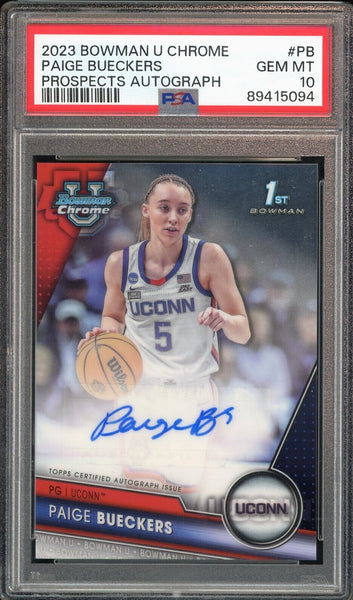 2023 Bowman U Chrome Prospect 1st UCONN Paige Bueckers Auto PSA 10 GEM MINT