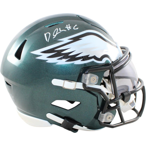 Devonta Smith Signed Philadelphia Eagles Mid-Sized Midi Helmet Beckett W 58595