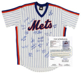 Darryl Strawberry & Dwight Gooden Signed NY York Mets Pinstripe Jersey- 22 Sigs