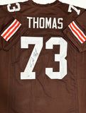 Browns HOF'er JOE THOMAS Signed Custom Replica Brown Cleveland Jersey AUTO - JSA