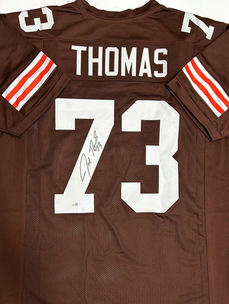 Browns HOF'er JOE THOMAS Signed Custom Replica Brown Cleveland Jersey AUTO - JSA