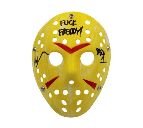 Ari Lehman Signed Friday the 13th Yellow Costume Mask with 2 Inscriptions