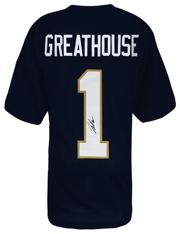 Jaden Greathouse Signed Navy Custom College Football Jersey - (SCHWARTZ COA)