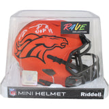 Shannon Sharpe Autographed Denver Broncos Rave Mini Helmet HOF Beckett 53669