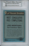 Joe Montana Autographed 1988 Topps #4 Trading Card Beckett Slab 37563
