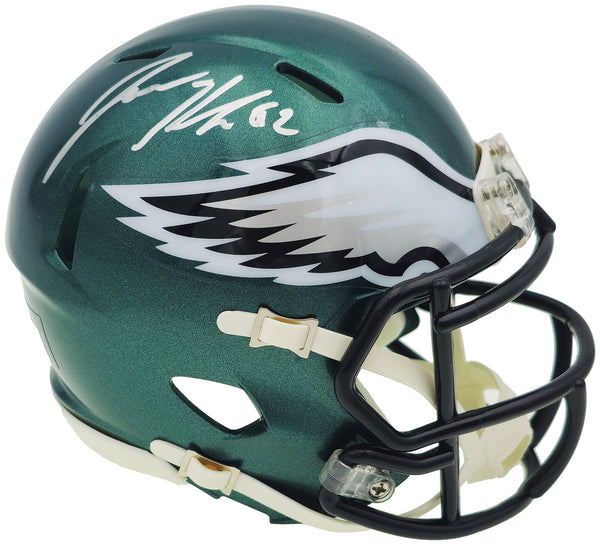 JASON KELCE AUTOGRAPHED SIGNED EAGLES GREEN SPEED MINI HELMET BECKETT QR 232725