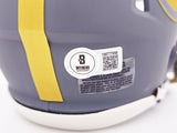 TERRY BRADSHAW AUTOGRAPHED STEELERS SLATE GRAY SPEED MINI HELMET BECKETT 230083